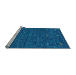 Sideview of Machine Washable Abstract Light Blue Contemporary Rug, wshcon949lblu