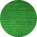 Square Abstract Green Contemporary Rug, con94grn