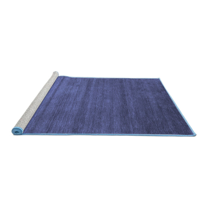Sideview of Machine Washable Abstract Blue Contemporary Rug, wshcon94blu