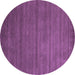 Round Abstract Purple Contemporary Rug, con94pur