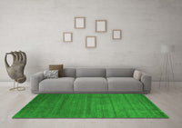 Machine Washable Abstract Green Contemporary Rug, wshcon94grn