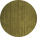 Round Abstract Brown Contemporary Rug, con94brn