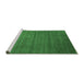 Sideview of Machine Washable Abstract Emerald Green Contemporary Area Rugs, wshcon94emgrn