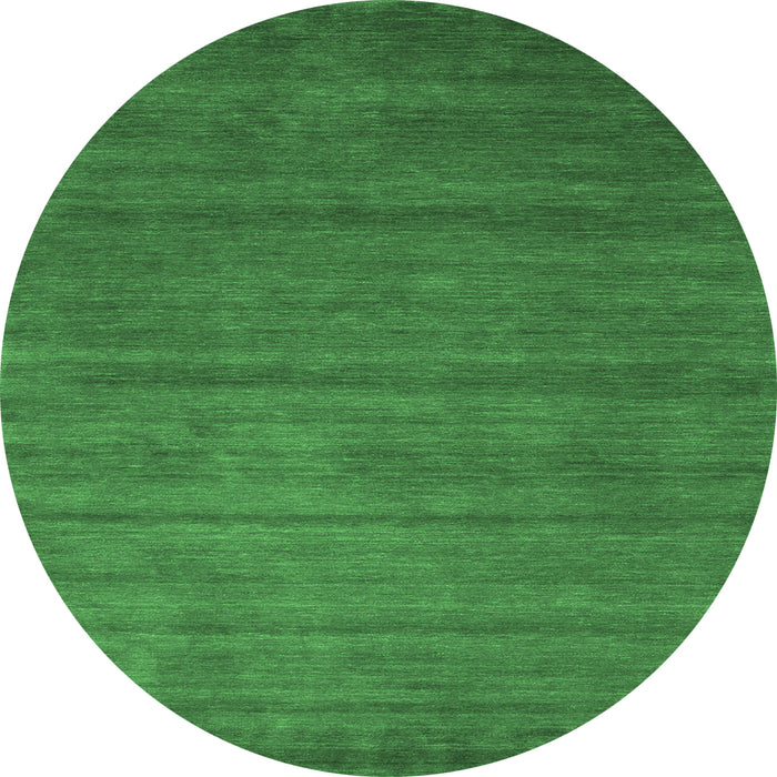 Round Abstract Emerald Green Contemporary Rug, con94emgrn