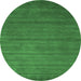 Round Abstract Emerald Green Contemporary Rug, con94emgrn