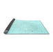 Sideview of Solid Light Blue Modern Rug, con950lblu