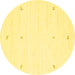 Round Solid Yellow Modern Rug, con950yw