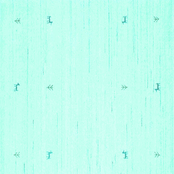 Square Machine Washable Solid Turquoise Modern Area Rugs, wshcon950turq