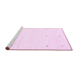 Sideview of Machine Washable Solid Pink Modern Rug, wshcon950pnk
