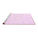 Sideview of Machine Washable Solid Pink Modern Rug, wshcon950pnk