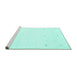 Sideview of Machine Washable Solid Turquoise Modern Area Rugs, wshcon950turq