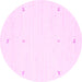 Round Solid Pink Modern Rug, con950pnk