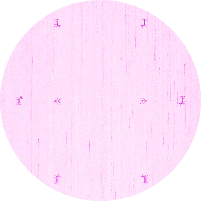 Round Machine Washable Solid Pink Modern Rug, wshcon950pnk