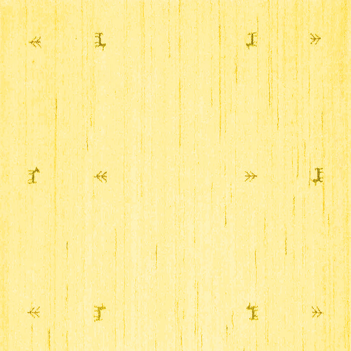 Square Machine Washable Solid Yellow Modern Rug, wshcon950yw