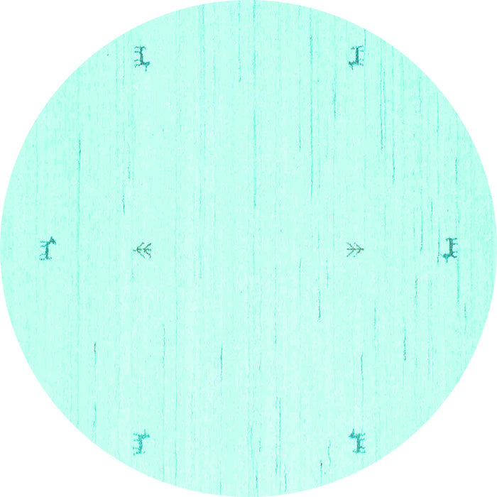 Round Solid Turquoise Modern Rug, con950turq