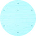 Round Machine Washable Solid Light Blue Modern Rug, wshcon950lblu