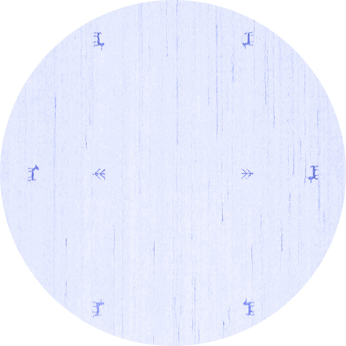 Round Machine Washable Solid Blue Modern Rug, wshcon950blu