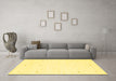 Machine Washable Solid Yellow Modern Rug in a Living Room, wshcon950yw