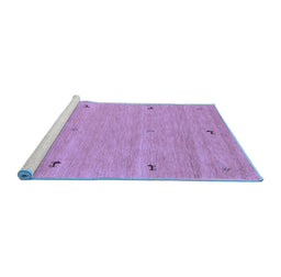 Sideview of Machine Washable Abstract Blue Contemporary Rug, wshcon951blu