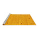 Sideview of Machine Washable Abstract Yellow Contemporary Rug, wshcon951yw