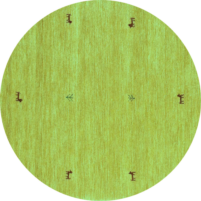 Round Abstract Turquoise Contemporary Rug, con951turq