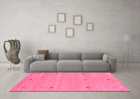 Machine Washable Abstract Pink Contemporary Rug, wshcon951pnk
