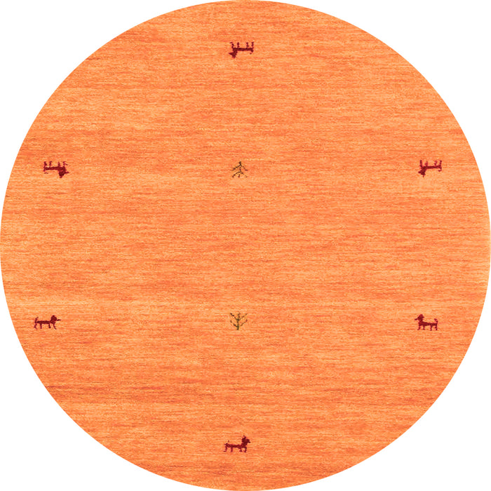 Square Abstract Orange Contemporary Rug, con951org