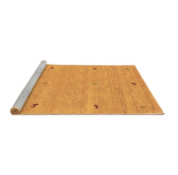 Sideview of Machine Washable Abstract Brown Contemporary Rug, wshcon951brn