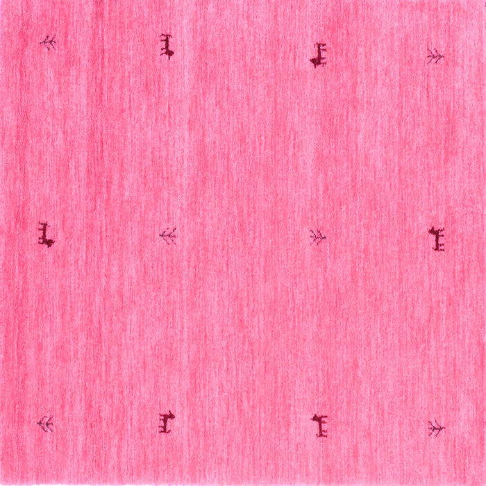 Square Machine Washable Abstract Pink Contemporary Rug, wshcon951pnk