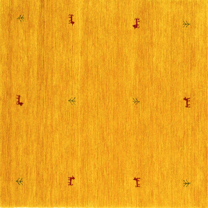 Square Machine Washable Abstract Yellow Contemporary Rug, wshcon951yw