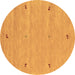 Round Abstract Brown Contemporary Rug, con951brn