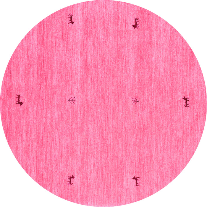 Round Abstract Pink Contemporary Rug, con951pnk