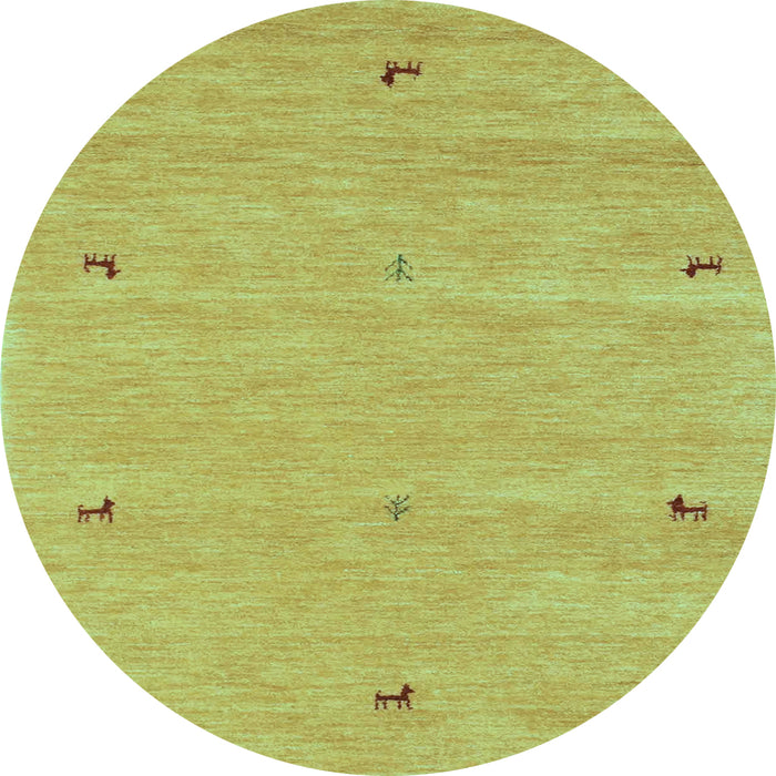 Round Abstract Light Blue Contemporary Rug, con951lblu