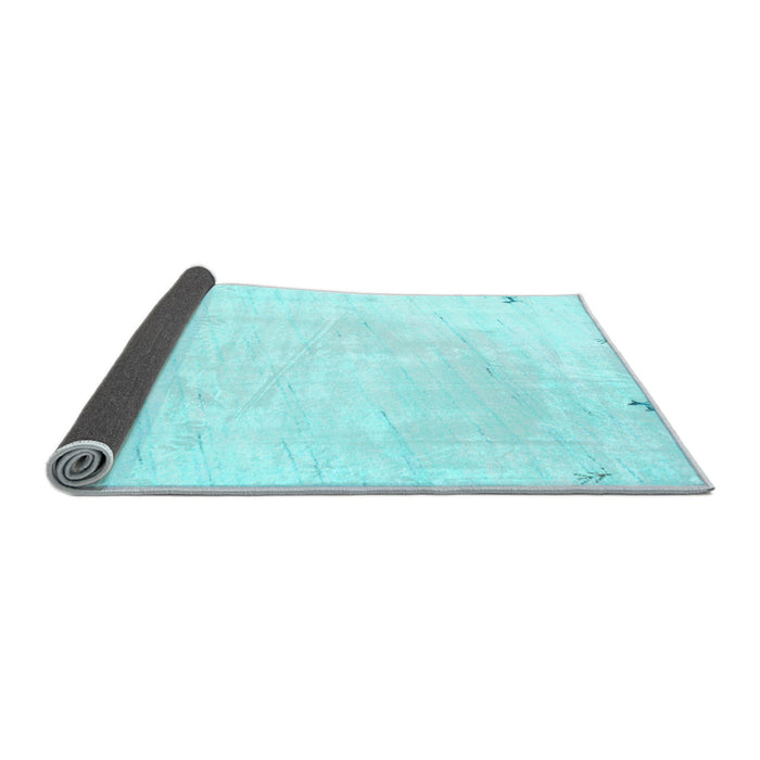 Sideview of Solid Light Blue Modern Rug, con952lblu