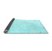 Sideview of Solid Light Blue Modern Rug, con952lblu