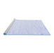 Sideview of Machine Washable Solid Blue Modern Rug, wshcon952blu