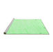 Sideview of Machine Washable Solid Emerald Green Modern Area Rugs, wshcon952emgrn