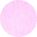 Round Machine Washable Solid Pink Modern Rug, wshcon952pnk