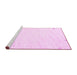 Sideview of Machine Washable Solid Pink Modern Rug, wshcon952pnk