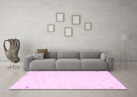 Machine Washable Solid Pink Modern Rug, wshcon952pnk