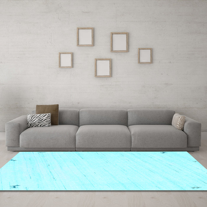 Machine Washable Solid Light Blue Modern Rug in a Living Room, wshcon952lblu