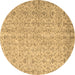 Round Machine Washable Abstract Brown Contemporary Rug, wshcon953brn