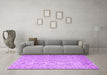 Machine Washable Abstract Purple Contemporary Area Rugs in a Living Room, wshcon953pur