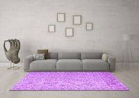 Machine Washable Abstract Purple Contemporary Rug, wshcon953pur