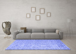 Machine Washable Abstract Blue Contemporary Rug in a Living Room, wshcon953blu