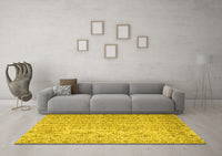 Machine Washable Abstract Yellow Contemporary Rug, wshcon953yw