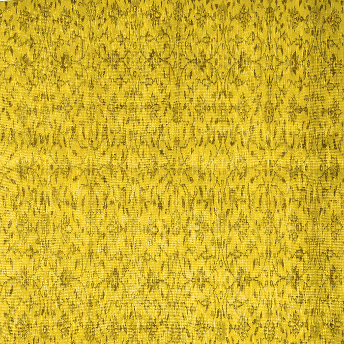 Square Machine Washable Abstract Yellow Contemporary Rug, wshcon953yw
