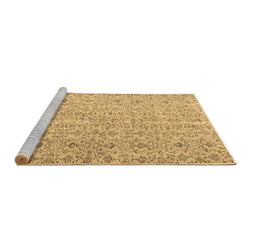 Sideview of Machine Washable Abstract Brown Contemporary Rug, wshcon953brn