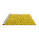 Sideview of Machine Washable Abstract Yellow Contemporary Rug, wshcon953yw