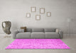 Machine Washable Abstract Pink Contemporary Rug in a Living Room, wshcon953pnk